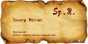 Szorg Miron névjegykártya